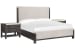 Plum Creek - California King Upholstered Panel Bed With 2 Open Nightstands - Ravenwood Black / White
