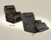 Naples - Power Headrest Power Lay Flat Recliner With Extended Ottoman - Steel - 42.5'
