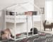 Flannibrook - White - Twin over Twin House Loft Bed