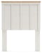 Linnocreek - White / Warm Brown - Twin Panel Headboard