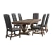 Gramercy - 7 Piece Dining Set (Table And Six Tufted Tall Back Chairs) - Chocolate