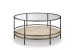 Cena - Round Cocktail Table - Natural And Vintage Nickel