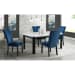 Francesca - 5 Piece Dining Set, Table & Four Chairs - White / Blue