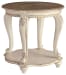 Realyn - White/brown - Round End Table