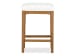 Lindon - White Upholstered Stool - Belgian Wheat