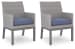 Half Moon Beach - Arm Chair With Cushion (Set of 2) - Blue / Gray