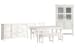 Willowbrook - Extendable Rectangular Dining Table With 2 Side Chairs, Upholstered Bench, Buffet And Display Cabinet - Egg Shell White