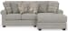 Livingston - 2 Piece Sofa Chaise With Comfort Coil Seating And 6 Accent Pillows Included (RSF Chaise) - Linen