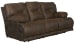 Voyager - Fabric Lay Flat Reclining Sofa With 3 Recliners And Drop Down Table - Elk