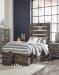 Drystan - Twin Panel Bed With 2 Side Drawers - Brown / Beige