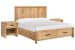 Laramie - King Panel Storage Bed With 2 Open Nightstands - Honey Wheat