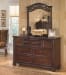 Leahlyn - Warm Brown - 6 Pc. - Dresser, Mirror, Queen Panel Bed, Nightstand