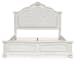 Montelaine - Antique White - King Upholstered Panel Bed