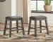 Caitbrook - Gray - 5 Pc. - Counter Table, 4 Upholstered Stools