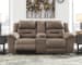 Stoneland - Light Brown - Dbl Rec Pwr Loveseat W/Console