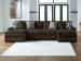 Midnight-Madness - 3-Piece Double Chaise Sectional - Chocolate