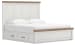 Savonport - King Panel Bed With 2 Under Bed Storage Units - White / Brown