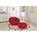 Bubble - Swivel Chair And Ottoman - Red