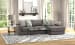 Minori - Italian Leather 2 Piece Sofa / Chaise With RSF Chaise - Steel