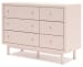Wistenpine - Blush - Six Drawer Dresser