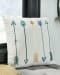 Gyldan - White / Teal / Gold - Pillow (Set of 4)