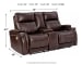 Team Time - Chocolate - 5 Pc. - Power Reclining Sofa with Adjustable Headrest, Power Reclining Loveseat, Tariland Lift Top Cocktail Table, End Table, Chair Side End Table
