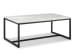 Torin - Rectangular Cocktail Table With End Table - White Marble And Matte Black