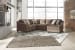 Graftin - Teak - 4 Pc. - Right Arm Facing Corner Chaise 3 Pc Sectional, Ottoman