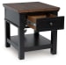 Wildenauer - Rectangular End Table - Brown / Black