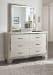 Lonnix - Silver Finish - 7 Pc. - Dresser, Mirror, Twin Panel Bed, 2 Nightstands
