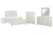 Willowbrook - California King Panel Bed, 2 Open Nightstands, Drawer Dresser With Landscape Mirror And Drawer Chest - Egg Shell White