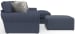 Cape May - 2 Piece Sofa Chaise With Comfort Coil Seating, 41" Cocktail Ottoman And 5 Accent Pillows Included (RSF Chaise) - Denim