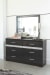 Starberry - Black - 7 Pc. - Dresser, Mirror, Chest, Queen Panel Bed with 2 Storage Drawers