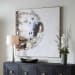 Moon Landing - Hand Painted Abstract Art - Black / Brown / Gold / Gray / White