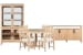 Somerset - Round Dining Table With 4 Side Chairs, Sideboard And Curio - Butternut / White