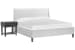 Lindon - Queen Upholstered Island Bed With Open Nightstand - Belgian Wheat And Coffee Bean
