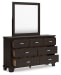 Covetown - Dark Brown - 4 Pc. - Dresser, Mirror, Queen Panel Bed