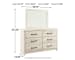 Cambeck - Whitewash - 7 Pc. - Dresser, Mirror, Twin Panel Bed, 2 Nightstands