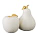 Apple And Pear - Sculptures (Set of 2) - Gold / White
