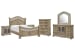 Marisol - California King Panel Bed, 2 Bachelor Chests, Drawer Dresser With Landscape Mirror And Drawer Chest - Fawn