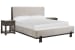 Tauren - California King Upholstered Panel Bed With 2 Open Nightstands - Coffee Bean / Beige