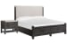 Plum Creek - California King Upholstered Panel Storage Bed With Open Nightstand - Ravenwood Black / White