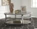 Coralayne - Silver Finish - Oval Cocktail Table