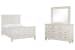 Newport - King Panel Bed And Drawer Dresser With Landscape Mirror - Alabaster