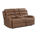 Avanti - PU Power Motion Loveseat With Power Motion Head Recliner & Console - Whiskers Brown