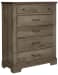 Cool Rustic - 5-Drawers Chest - Stone Grey