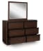 Dilenno - Dark Brown - Dresser And Mirror