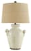 Emelda - Cream - Ceramic Table Lamp 