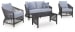 Bridges Beach - Loveseat, Lounge Chairs, Table Set (Set of 4) - Gray