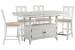 Heron Cove - Extendable Counter Height Dining Table With 4 Counter Chairs - Chalk White And Dovetail Gray